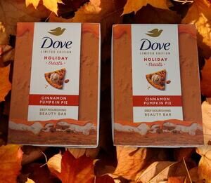 Dove Soap Holiday Treats Beauty Bar Soaps Cinnamon Pumpkin Pie Lot Of 2 New